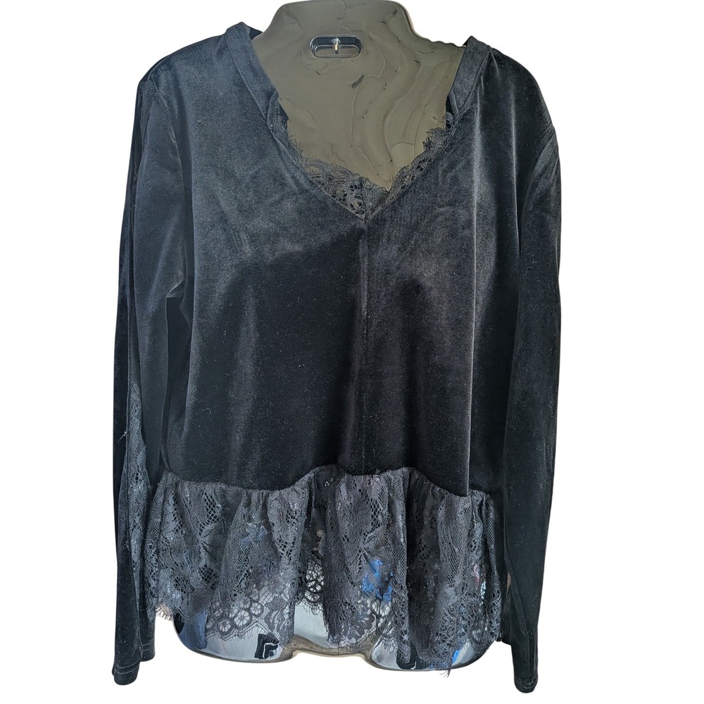 This Girl Velvet Lace Peplum Top S Gothic Victorian Romantic Whimsigoth Holiday